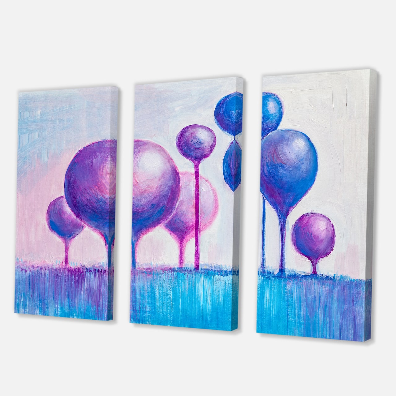 Designart - Colourful Ornamental Trees I - Modern Canvas Wall Art Print